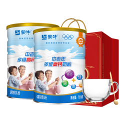 蒙牛 中老年奶粉 700g*2罐 乐享 黑芝麻糊 礼盒