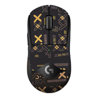  logitech/罗技 轻量化60g 无线鼠标+黑金印花防滑贴  粉色