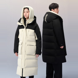 波司登 男女同款 90%绒都市户外双帽大口袋长款羽绒服 充绒量224g B40145903DY