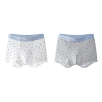 英氏青少年内裤男童莫代尔柔软透气排汗抑菌少男平角内裤 点点白灰 【莫代尔】 2条 150 (2XL) 【105-120斤】