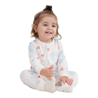 英氏（YEEHOO）婴儿衣服新生儿连体衣男女宝宝100%精梳棉婴幼儿居家爬服四季款 气泡世界襟蛤款 90cm