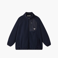 马骑顿 摇粒绒立领外套 藏青 130