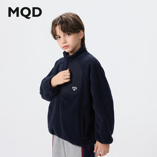 马骑顿MQD男童25秋季户外登山摇粒绒内搭立领露营外套 藏青 160