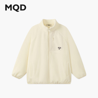 马骑顿MQD男童25秋季户外登山摇粒绒内搭立领露营外套 米白 130