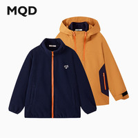 马骑顿【一衣三穿】MQD男童25冬新款户外登山服摇粒绒连帽风衣 金棕色 1