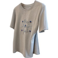 丝柏舍圆领T恤2025夏装女装宽松款短袖正肩简约风短款上衣