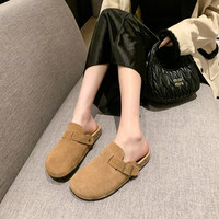 星期六【复古勃肯鞋】厚底增高保暖2024秋冬百搭舒适防滑勃肯棉拖 棕色/红棕色 36