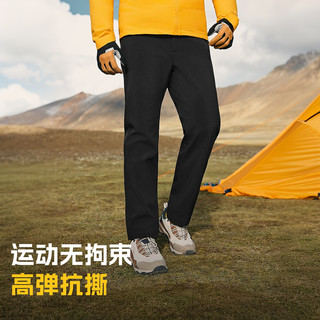探路者软壳裤男2025户外运动防泼水防风徒步登山加绒休闲裤女 黑色-女款-TAMMBN92746 L