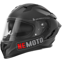 纽维 NEVA 3C认证摩托车头盔男女DOT标准冬季全盔双镜片四季通用机车盔 哑墨黑机车花透明镜片+防雾贴