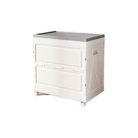 美煮妇衣服收纳箱大容量超大家用收纳箱带盖零食玩具杂物书本收纳储物8 典雅白-单个装 【掀盖防尘/可折叠/送万向轮*4】