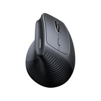 绿联人体工学鼠标垂直鼠标无线蓝牙鼠标立式鼠标竖握立体鼠标轻音办公鼠标护手鼠标防鼠标手适用笔记本 【无线 单模】黑色