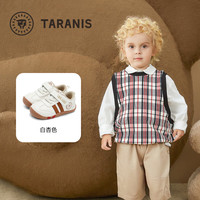 泰兰尼斯秋季女宝宝米其林赤足鞋男童休闲机能鞋婴儿步前鞋白/杏色19 19 内长13.0适合脚长12.0