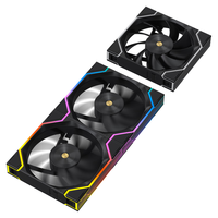 影驰星曜积木影12CM机箱风扇三只装黑色正向（真积木风扇/ARGB/PWM/高风压/大风量）