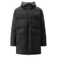 佐丹奴外套男装鸭绒梭织大口袋中长款连帽羽绒外套 01073717