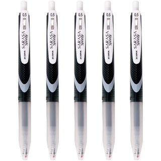 ZEBRA 斑马牌 JJZ33 按动中性笔 黑杆黑芯 0.5mm 5支装