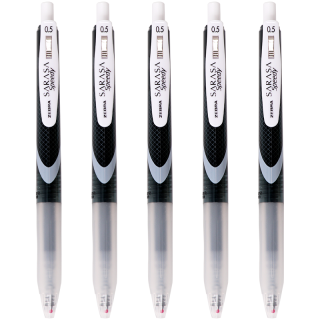 ZEBRA 斑马牌 JJZ33 按动中性笔 黑杆黑芯 0.5mm 5支装