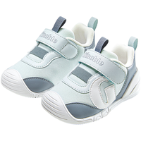 基诺浦婴儿步前鞋 2025秋季软底宝宝地板鞋 男女儿童学步鞋GB2471 水疗蓝_宇宙灰_白色 20 125mm 适合脚长125-129mm