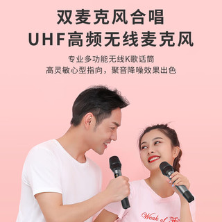 不见不散BV680无线蓝牙音响【帮下歌】户外广场舞声卡一体机直播家用K歌大音量话筒专业唱歌插卡便携音箱 纯哑黑【可变声、电声调音】 【单麦版套餐：送遥控器】