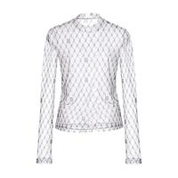 5+【FIVE PLUS 奥莱】T恤女上衣长袖修身设计感潮酷薄打底衫女春装