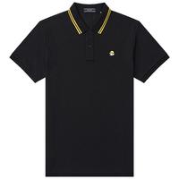  HAZZYS/哈吉斯 简约通勤 男士短袖T恤  175/96A 48 黑色BK