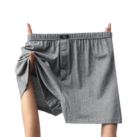 浪莎阿罗裤男纯棉睡裤男士短裤宽松加大码平角裤男生四角裤3条装 185/XXXL