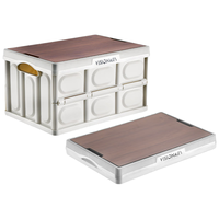 百字户外露营收纳箱工业风可折叠整理车载后备家用储物衣服玩具整理箱 【白色可折叠收纳箱】基础款30L