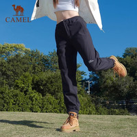 骆驼（CAMEL）软壳裤男2025抓绒保暖微宽松防泼防风户外徒步登山裤女 A24CK03863，法式棕，女 S