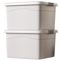 【】两个装收纳箱家用卧室衣服被子整理箱大容量储物箱子