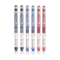 晨光 ARPM2002 拔帽中性笔 曜石黑 0.5mm 6支装