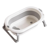 爱贝迪拉婴儿洗澡盆儿童浴盆大号温感宝宝可折叠可坐可躺新生儿童用品 触控感温【含29.9元礼包】夜月灰