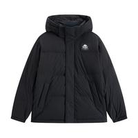 KAPPA卡帕羽绒服男女冬季连帽撞色短款面包服户外保暖衣 男黑色-990（24年） L