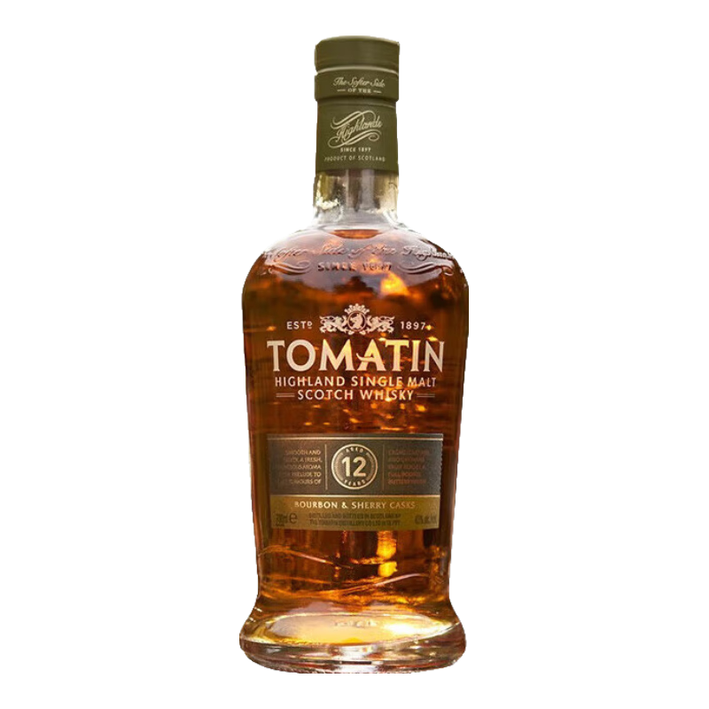 汤玛丁（Tomatin）12年 苏格兰 单一麦芽威士忌 洋酒 700ml