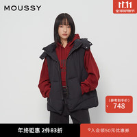 MOUSSY x STUODIOWEAR 新品连帽羽绒马甲女028HAA30-2561 020黑色