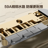 Haier/海尔钢琴按键淋浴器花洒套装全铜大置物卫生间家用增压喷头 【枪灰】四功能琴键/精铜水路/巨幕顶喷/增压花洒-小云泉