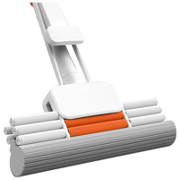 雅高拖把海绵28CM胶棉头一键换头懒人免手洗吸水胶棉地墩布家用一拖净 一键换头3段挤水28CM