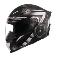 LS2头盔摩托车全盔机车赛车3c认证电动车骑行防雾大尾翼四季 FF300 哑黑传奇 XXL