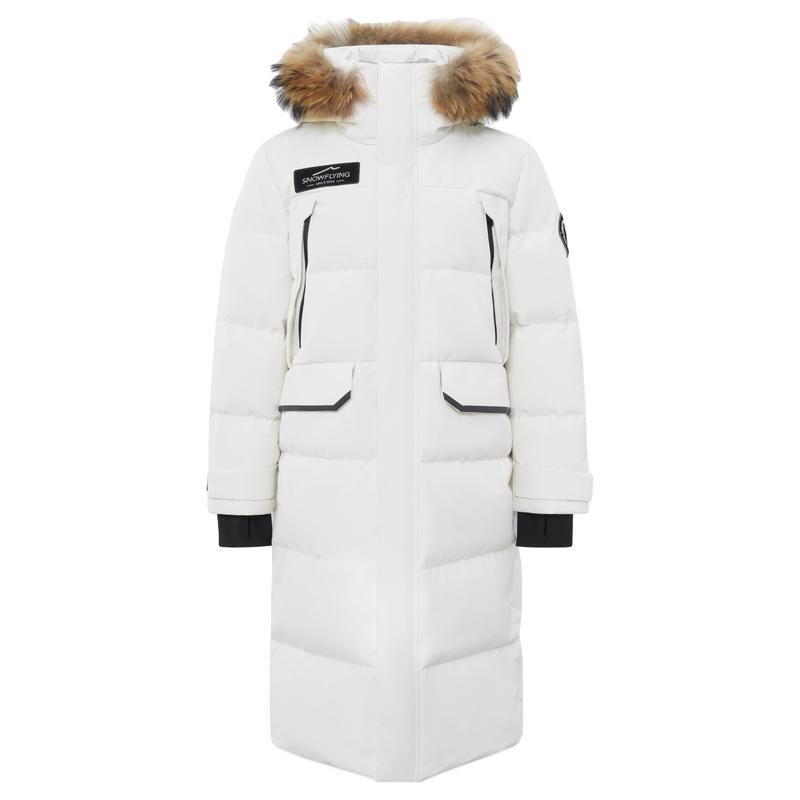 雪中飞冰雪高充绒男女长羽绒服高端貉子毛加厚A