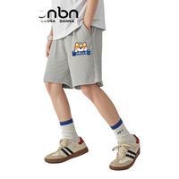 班纳班纳儿童短裤男童夏季2025纯棉裤子黑色五分裤大童男孩 N柯基K灰 130