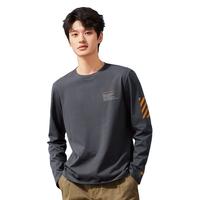 拓路者 Pioneer Camp春款款舒适纯棉男式t恤针织长袖圆领套头上衣内搭印花休闲打底