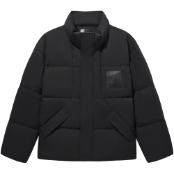GXG 男装 【95%绒】轻蓬保暖肌理感羽绒服男通勤立领面包服24冬 黑色 175/L
