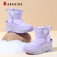 Abckids童鞋冬季加绒舒适保暖雪地靴男女童加厚棉鞋靴子儿童