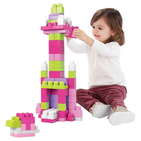 Fisher-Price 美高积木拼搭大颗粒80片60片创意拼装早教启蒙儿童玩具 大颗粒80-粉色DCH62