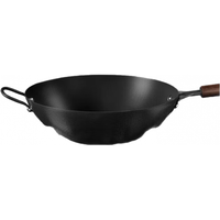 炊大皇铁锅炒菜锅家用极铁锅无涂层氮化不锈炒锅燃气电磁炉明火通用 28cm 沙比利木手柄-极铁炒锅