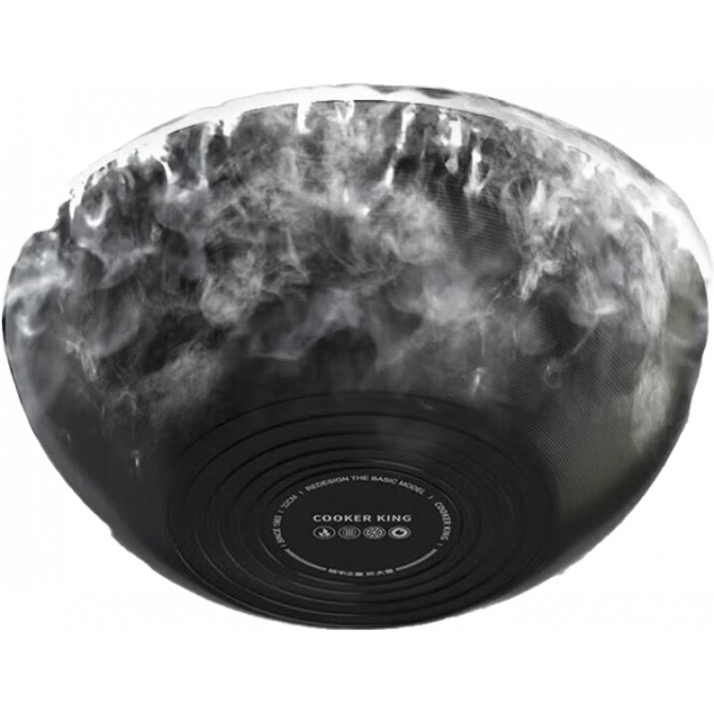 30cm 沙比利木手柄-极铁炒锅