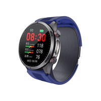 CH【医疗认证】高精准智能手表气泵血压血糖尿酸监测心电图心率血氧睡眠运动智能手环男女通用 【医疗认证+血糖血压】蓝色胶带