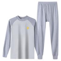 100%棉保暖内衣套装中领初高中生青少年男纯棉秋衣秋裤男套装