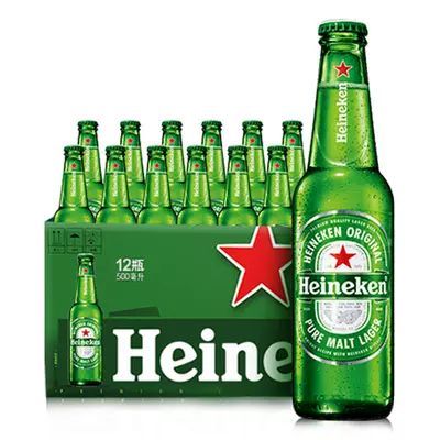 淘金币可用、88VIP：Heineken 喜力 啤酒 瓶装500ml*12瓶整箱