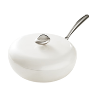 VELOSAN温仑山鹅卵石不粘锅炒锅麦饭石色铁锅炒菜锅燃气电磁炉炒锅不粘锅 温仑山炒锅-白玉兰 32cm