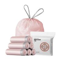 GUCHENG 固成 抽绳垃圾袋玫瑰金45*50cm*7卷105只12μm加厚家用手提塑料袋