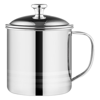 尚菲优品 304不锈钢 水杯学校家用口杯防摔带手柄茶杯450mlSF-8078 304不锈钢水杯咖啡杯450ml